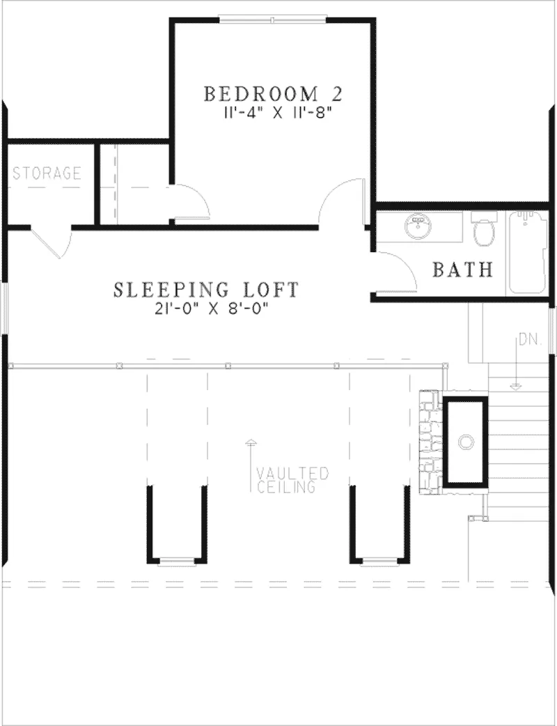 Cabin & Cottage House Plan Second Floor - Elderberry Cozy Cabin Home 055D-0069 - Search House Plans and More