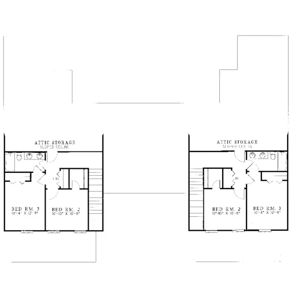 Multi-Family House Plan Second Floor - Harding Traditional Duplex 055D-0074 - Search House Plans and More