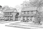 Colonial House Plan Front Image of House - Harding Traditional Duplex 055D-0074 - Search House Plans and More