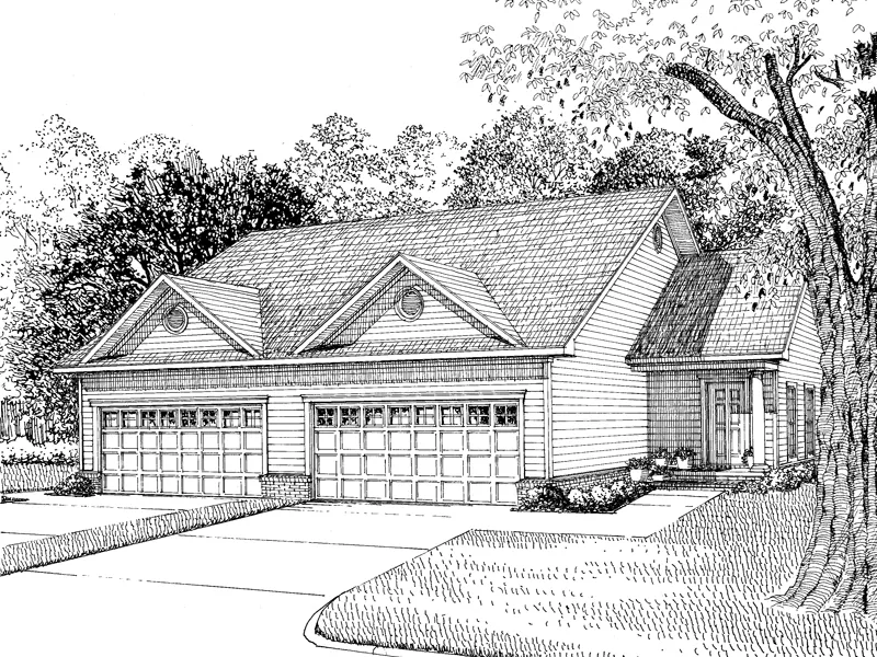 Multi-Family House Plan Front Image of House - Delonta Ranch Style Duplex 055D-0078 - Search House Plans and More