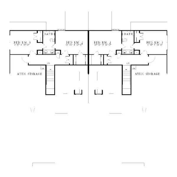 Multi-Family House Plan Second Floor - Waldorf Spacious Ranch Duplex 055D-0079 - Shop House Plans and More