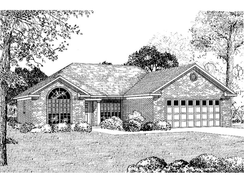 Ranch House Plan Front Image of House - Bambury Way  Ranch Home 055D-0080 - Search House Plans and More