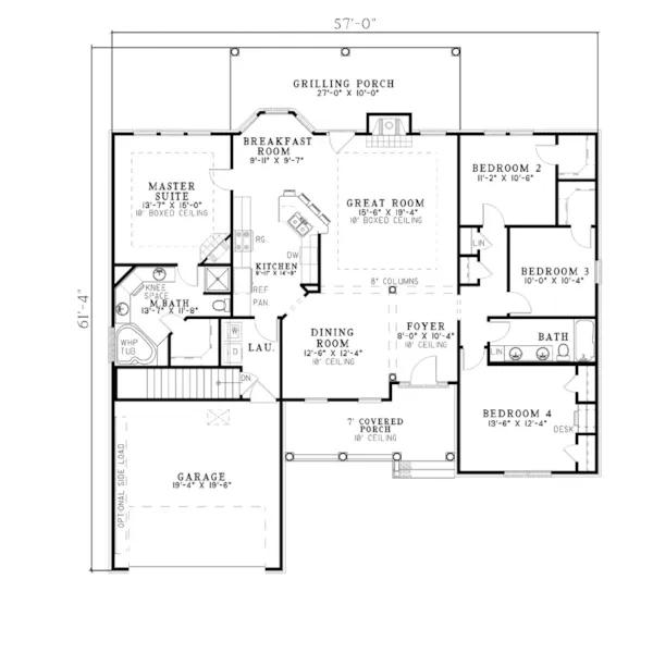 Country House Plan First Floor - Begonia Hill Country Home 055D-0081 - Search House Plans and More