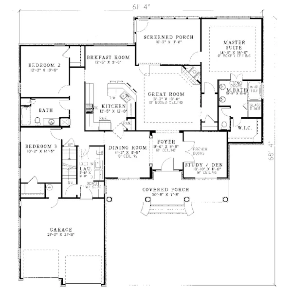 Country House Plan First Floor - Kingsmount Traditional Home 055D-0083 - Search House Plans and More