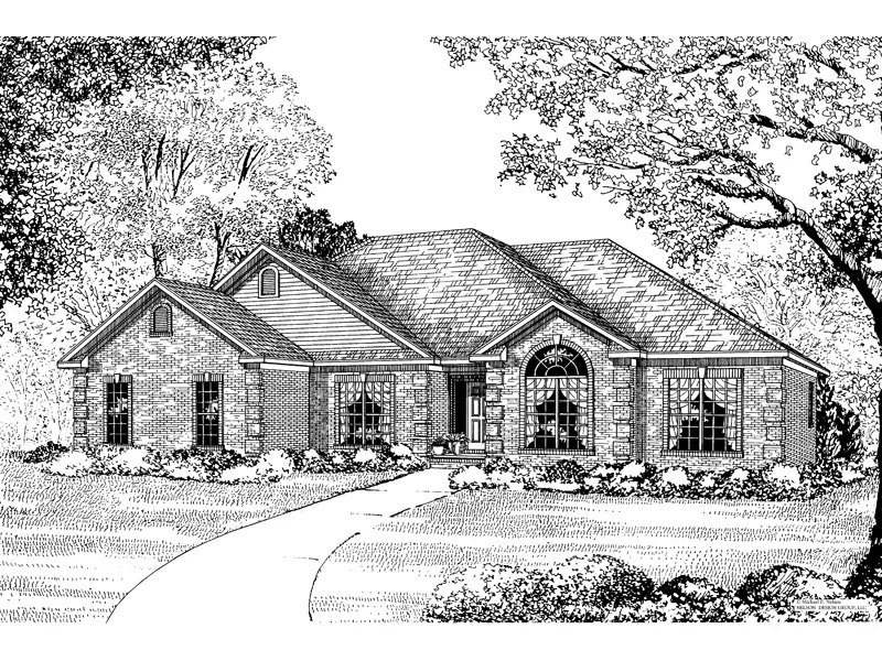 Traditional House Plan Front Image of House - Glenmoor Traditional Ranch Home 055D-0085 - Search House Plans and More