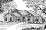 Traditional House Plan Front Image of House - Glenmoor Traditional Ranch Home 055D-0085 - Search House Plans and More