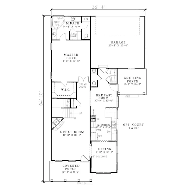 Plantation House Plan First Floor - Almada Country Home 055D-0086 - Search House Plans and More