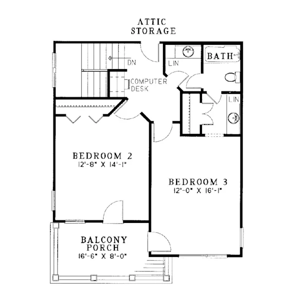 Plantation House Plan Second Floor - Almada Country Home 055D-0086 - Search House Plans and More