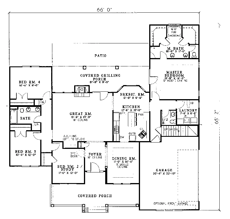 Ranch House Plan First Floor - Fredonia Falls Ranch Home 055D-0088 - Search House Plans and More