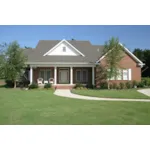 Neoclassical Home With Gable Above Covered Front Porch