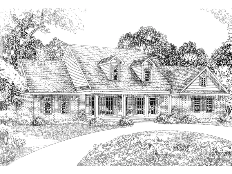 Country House Plan Front Image of House - Fairfield Farm Cape Cod Home 055D-0090 - Search House Plans and More
