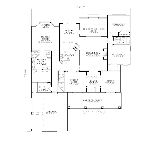 Neoclassical House Plan First Floor - Valentine Farm Country Home 055D-0091 - Shop House Plans and More