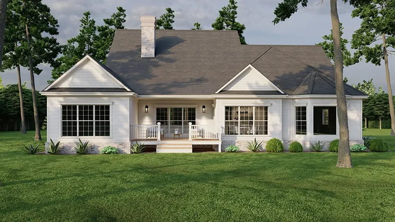 Shingle House Plan Rear Photo 01 - Valentine Farm Country Home 055D-0091 - Shop House Plans and More