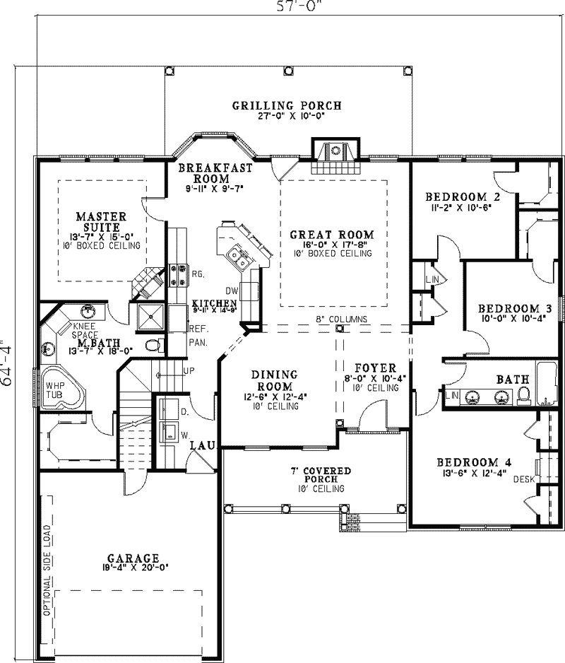 Ranch House Plan First Floor - Silkwood Traditional Home 055D-0093 - Shop House Plans and More