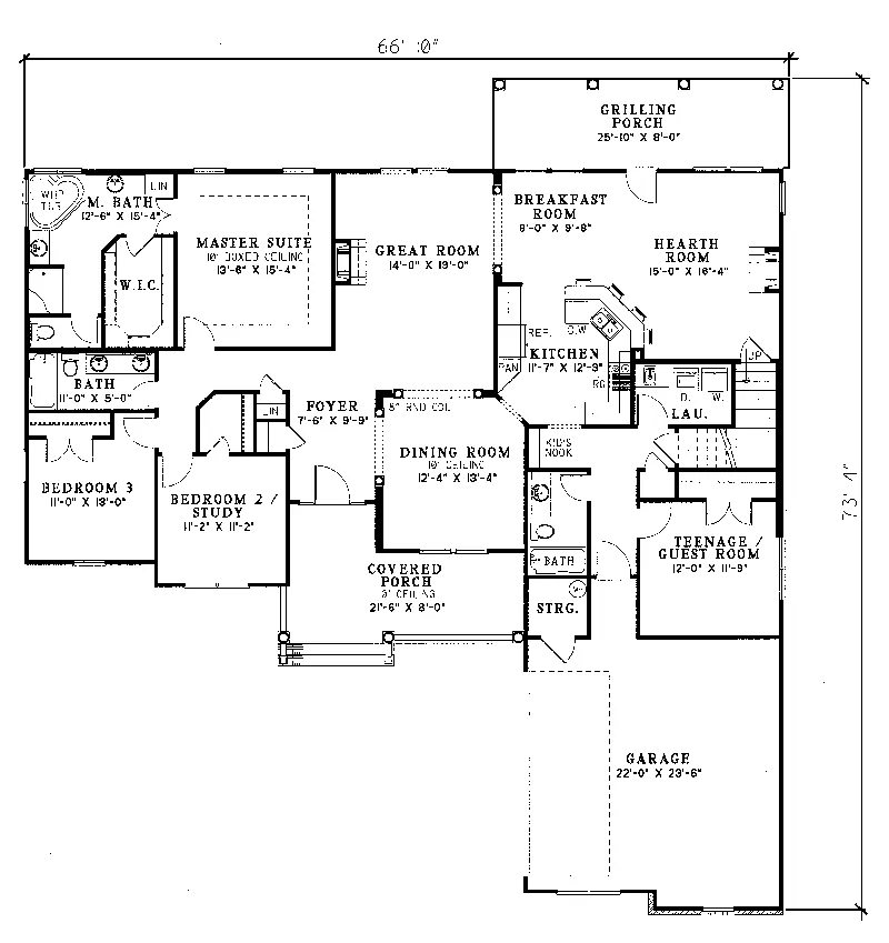 Neoclassical House Plan First Floor - Falcon Pass Ranch Home 055D-0094 - Search House Plans and More