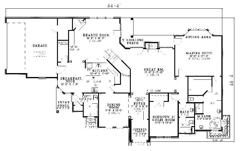 Prairie House Plan First Floor - Luxor Prairie Style Home 055D-0096 - Shop House Plans and More