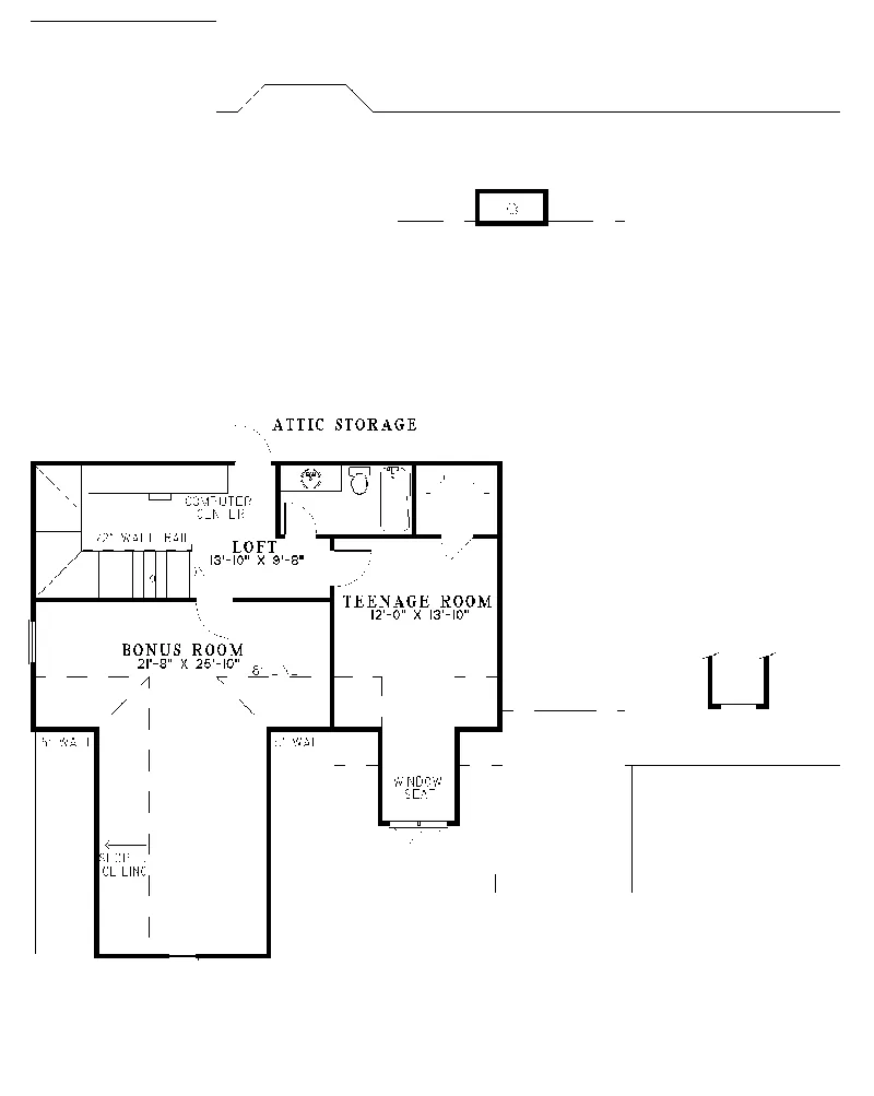 Traditional House Plan Second Floor - Kingscross Traditional Home 055D-0097 - Search House Plans and More