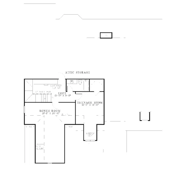 Cape Cod & New England House Plan Second Floor - Kingscross Traditional Home 055D-0097 - Search House Plans and More