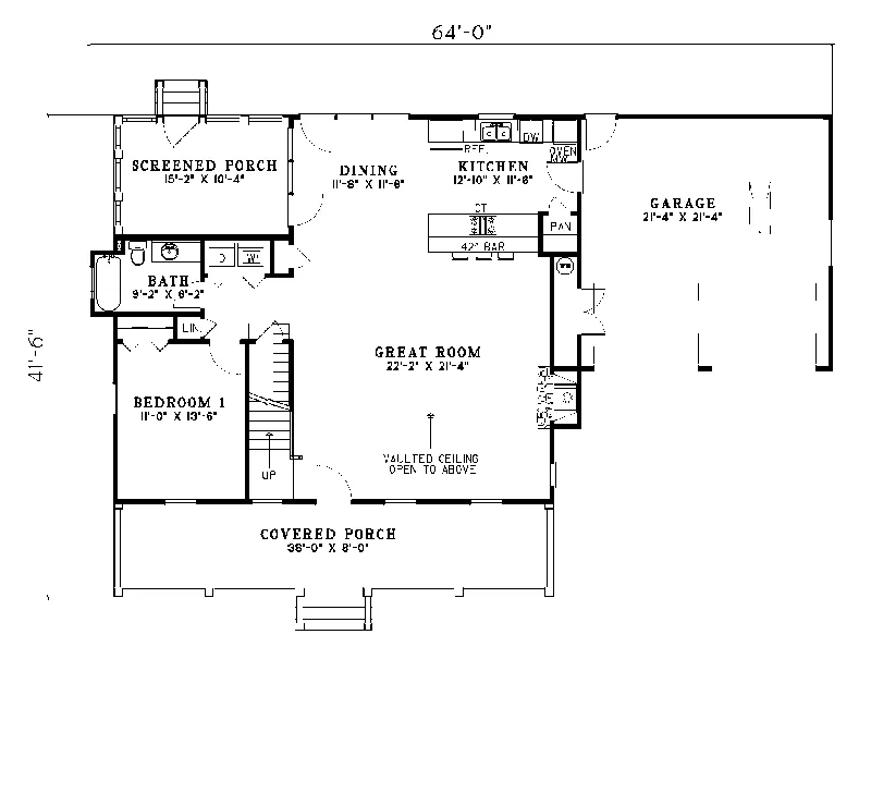 Cabin & Cottage House Plan First Floor - Pommel Ranch Home 055D-0101 - Shop House Plans and More