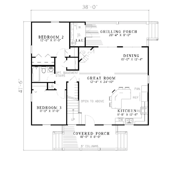 Vacation House Plan First Floor - Tourmaline Craftsman Home 055D-0102 - Shop House Plans and More