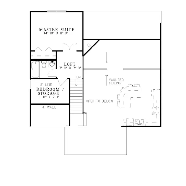 Vacation House Plan Second Floor - Tourmaline Craftsman Home 055D-0102 - Shop House Plans and More