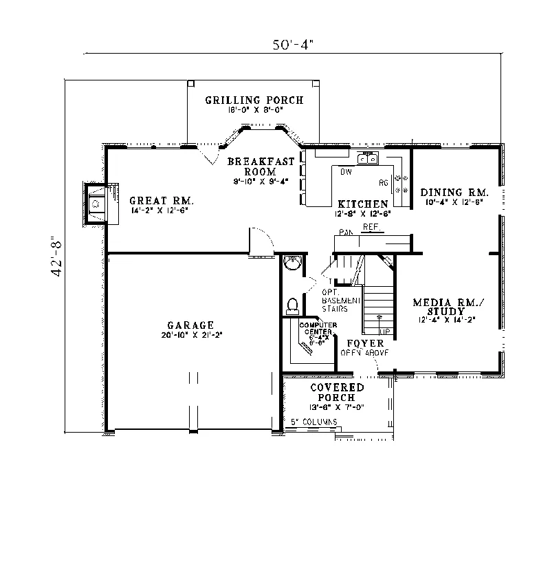 Traditional House Plan First Floor - Larissa Way Traditional Home 055D-0107 - Shop House Plans and More