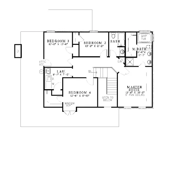 Country House Plan Second Floor - Larissa Way Traditional Home 055D-0107 - Shop House Plans and More