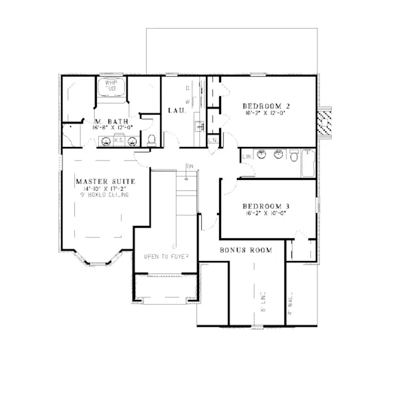 Traditional House Plan Second Floor - Amber Traditional Home 055D-0111 - Search House Plans and More