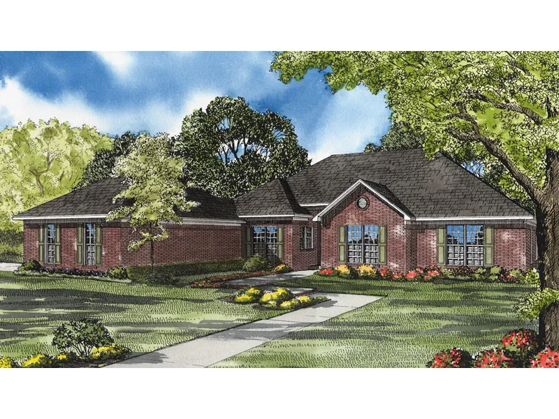 Traditional Brick Ranch With Side Entry Garage