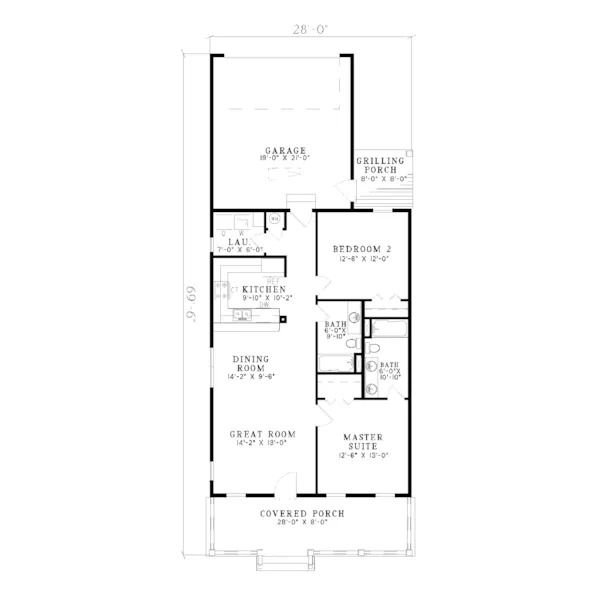 Cabin & Cottage House Plan First Floor - Keith Springs Country Home 055D-0115 - Search House Plans and More