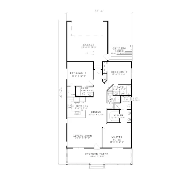 Traditional House Plan First Floor - Willingdale Narrow Lot Home 055D-0116 - Shop House Plans and More