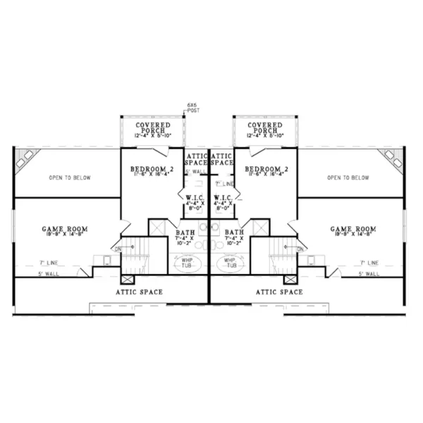 Rustic House Plan Second Floor - Hunters Pass Log Duplex 055D-0117 - Search House Plans and More