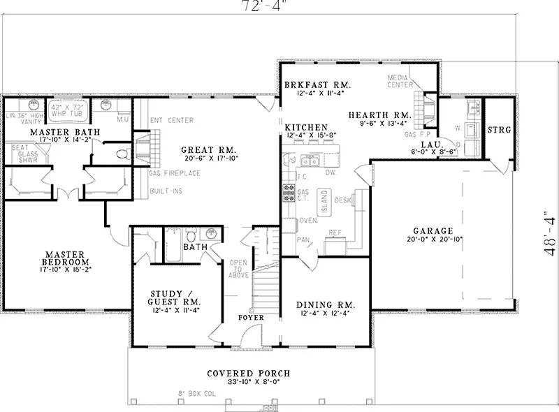 Colonial House Plan First Floor - Robyn Hill Luxury Home 055D-0118 - Shop House Plans and More