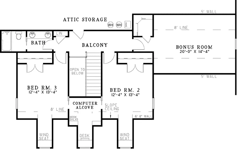 Colonial House Plan Second Floor - Robyn Hill Luxury Home 055D-0118 - Shop House Plans and More