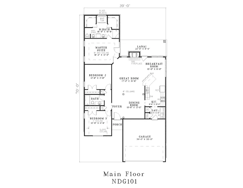 Contemporary House Plan First Floor - Rotterdam Ranch Home 055D-0120 - Shop House Plans and More