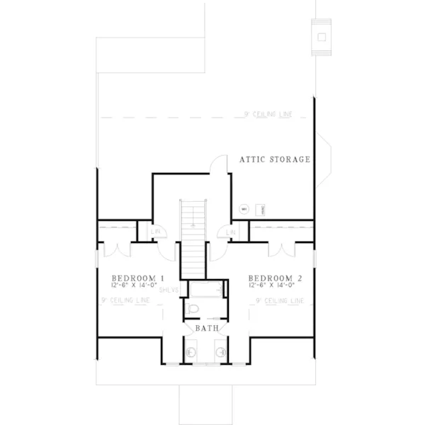 Country House Plan Second Floor - Fair Isle Bungalow Home 055D-0125 - Search House Plans and More