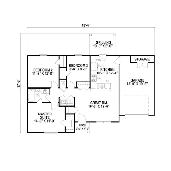 Contemporary House Plan First Floor - Dunraven Cabin Cottage Home 055D-0126 - Search House Plans and More