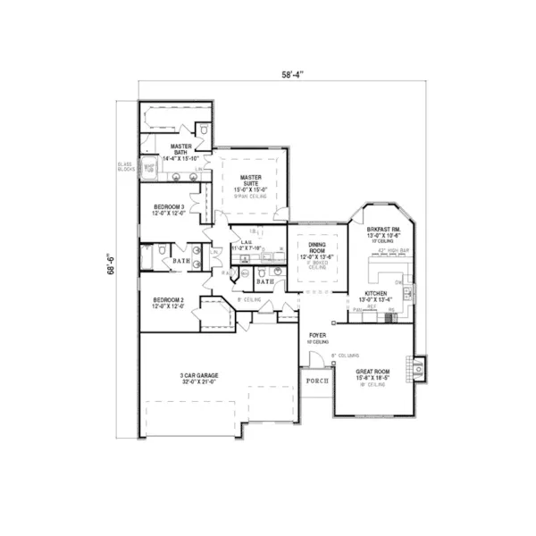 Southern House Plan First Floor - Hidalgo Traditional Home 055D-0127 - Search House Plans and More