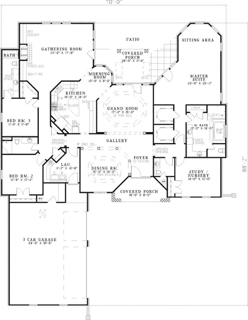 Luxury House Plan First Floor - Dasilva Traditional Home 055D-0129 - Search House Plans and More