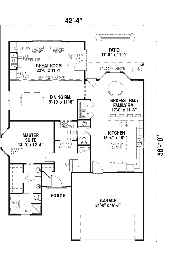 Southern House Plan First Floor - Grandel Traditional Home 055D-0133 - Search House Plans and More