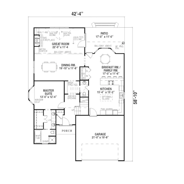 Florida House Plan First Floor - Grandel Traditional Home 055D-0133 - Search House Plans and More