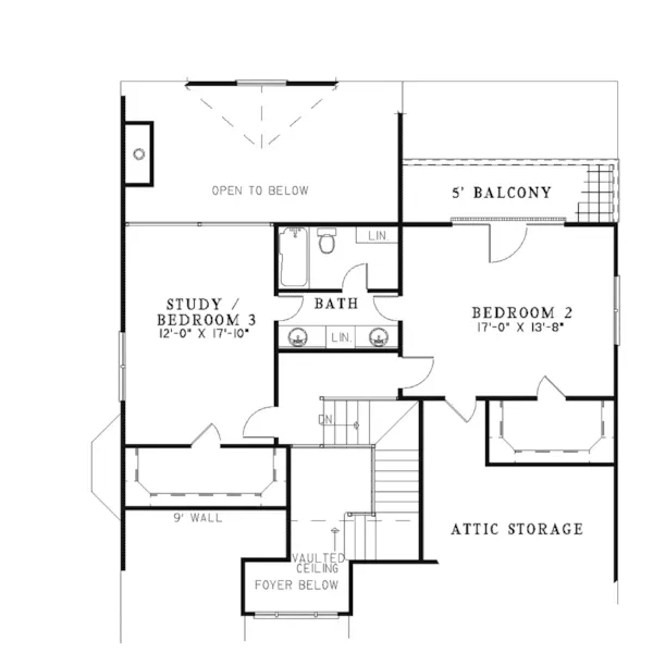 Florida House Plan Second Floor - Grandel Traditional Home 055D-0133 - Search House Plans and More