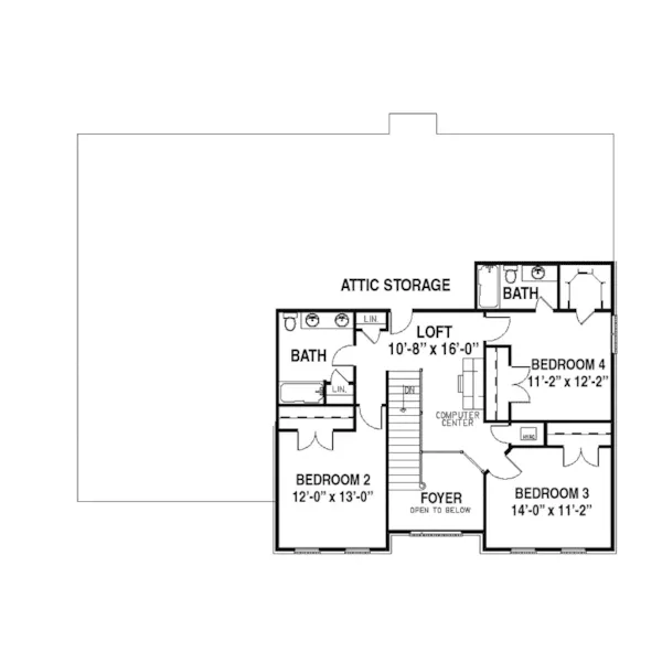 Luxury House Plan Second Floor - Fairdale Traditional Home 055D-0136 - Search House Plans and More