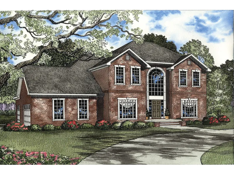 Greek Revival House Plan Front of Home - Fairdale Traditional Home 055D-0136 - Search House Plans and More