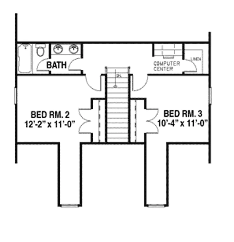 Colonial House Plan Second Floor - Karabriar Southern Design Plan055D-0140 - Search House Plans and More