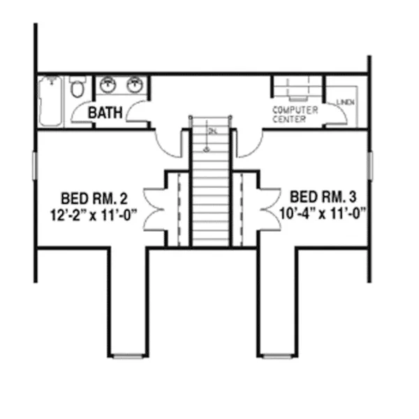 Colonial House Plan Second Floor - Karabriar Southern Design Plan055D-0140 - Search House Plans and More