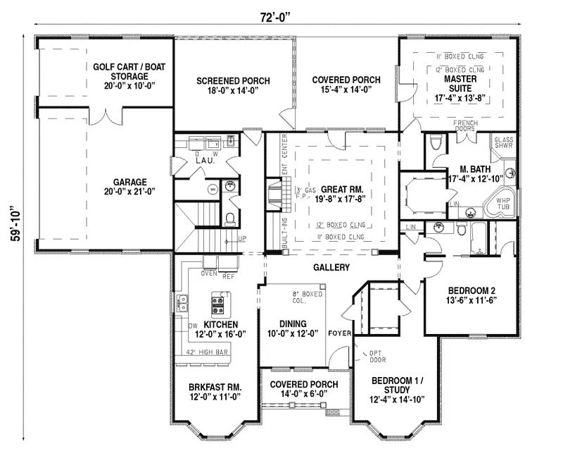 Country House Plan First Floor - Ridge Trace Ranch Home 055D-0142 - Shop House Plans and More