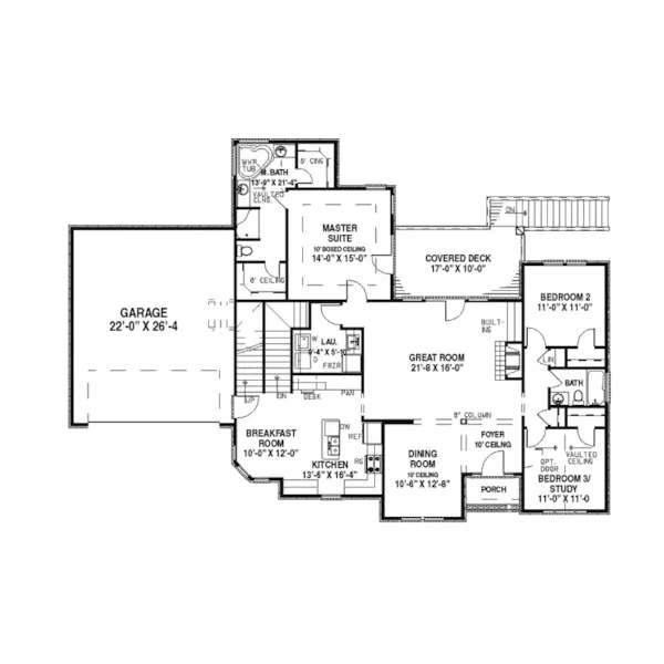 European House Plan First Floor - Gateroyal European Home 055D-0143 - Search House Plans and More