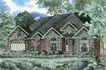 Mulitple Gables And Stone Exterior Make This Design