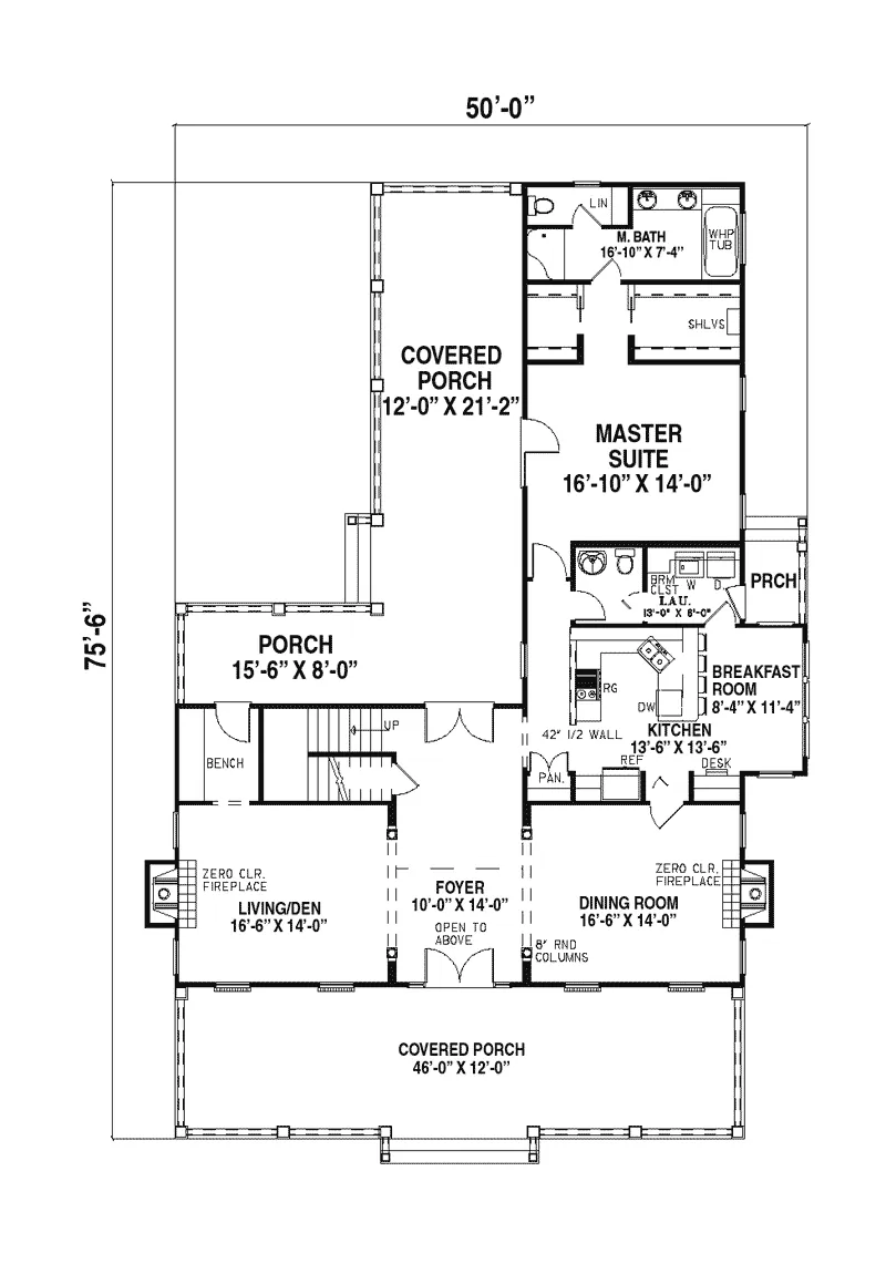 Vacation House Plan First Floor - Ronson Country Home 055D-0144 - Shop House Plans and More